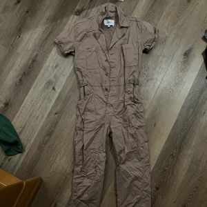 Pistola Beige Cargo Jumpsuit
